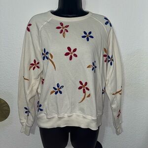 The GREAT. The College Flower Stamp Sweatshirt-0